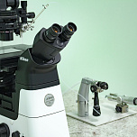 Инвертированный микроскоп с микроманипуляторами для проведения процедуры ИКСИ